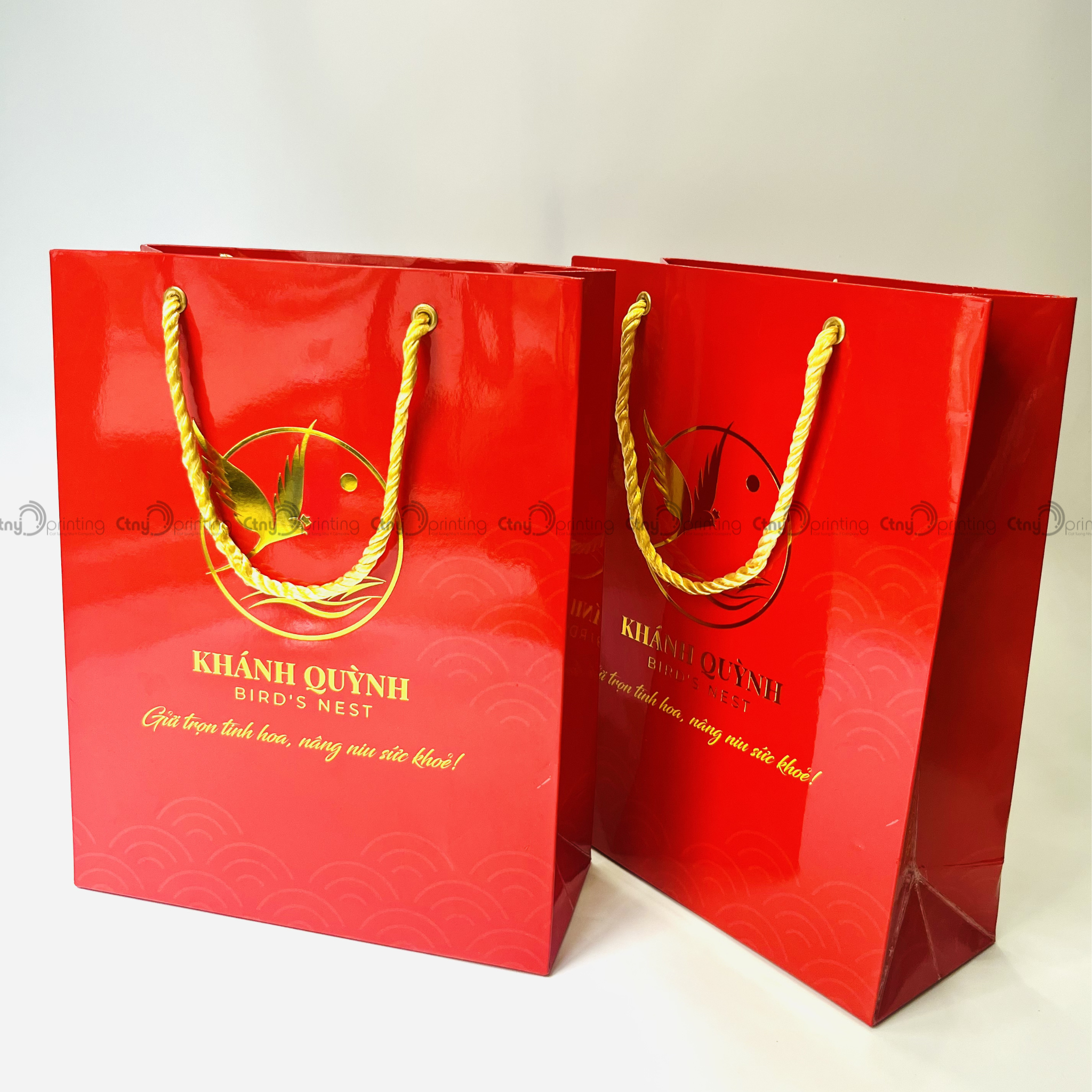 TÚI GIẤY ÉP KIM LOGO - YẾN SÀO KHÁNH QUỲNH